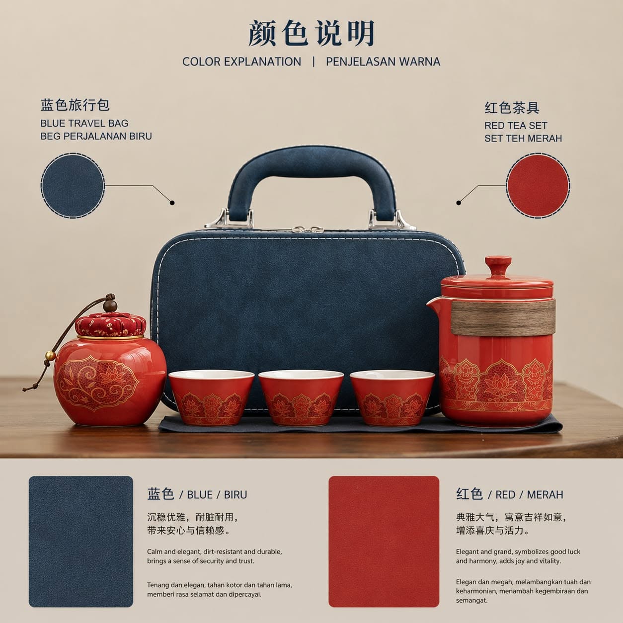 Portable Tea Set · Red