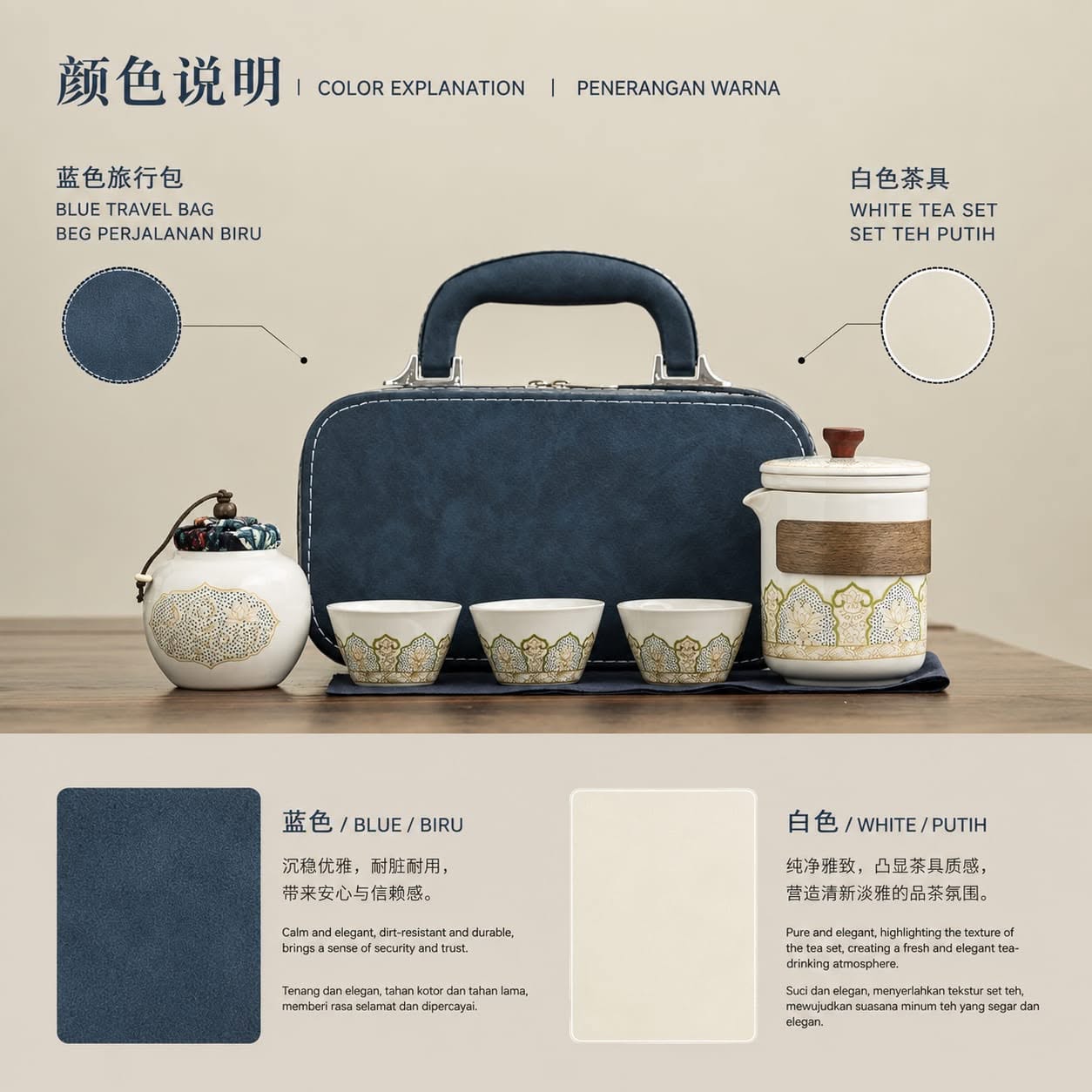 Portable Tea Set · White